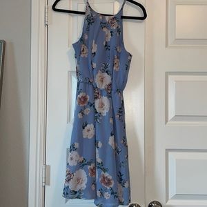 Blue Rain -Halter Style Periwinkle Floral Dress size Medium